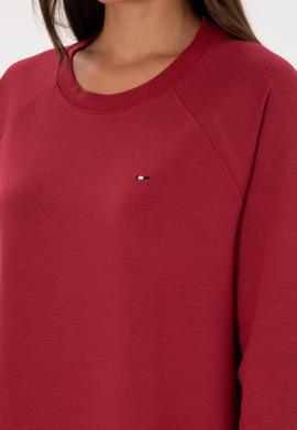 Kadın Koyu Frambuaz Modal Karışımlı Mini Boy Bisiklet Yaka Örme Elbise - 50313438021