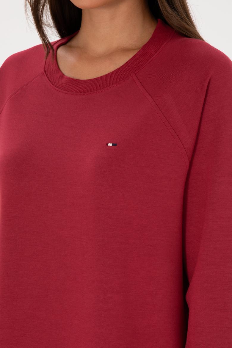 Kadın Koyu Frambuaz Modal Karışımlı Mini Boy Bisiklet Yaka Örme Elbise - 50313438021