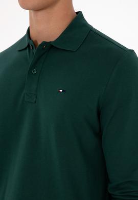 Erkek Regular Fit Polo Yaka Koyu Yeşil Basic Sweatshirt - 50315941037