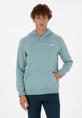 Erkek Regular Fit Kapüşonlu Şardonlu Mint Basic Sweatshirt - 50315582173