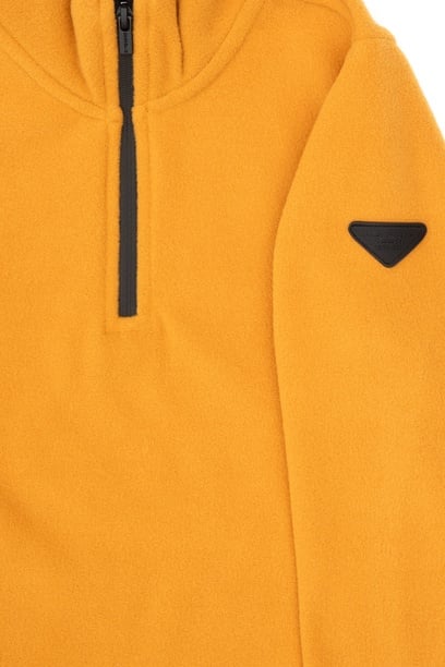 Erkek Çocuk Hardal Yarım Fermuarlı Polar Sweatshirt