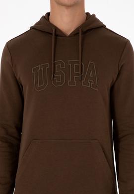 Erkek Regular Fit Kapüşonlu Kahverengi Basic Sweatshirt - 50315663069