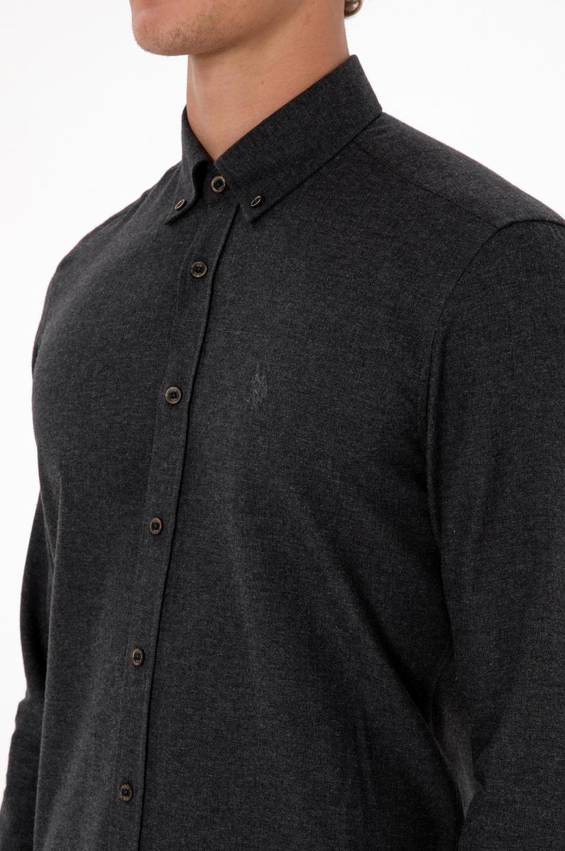 Erkek Siyah Uzun Kollu Basic Gömlek