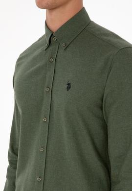 Erkek Haki Uzun Kollu Basic Gömlek - 50316721042