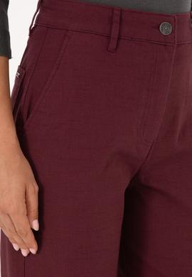 Kadın Bordo Loose Fit Kanvas Pantolon - 50316913014