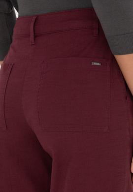 Kadın Bordo Loose Fit Kanvas Pantolon - 50316913014