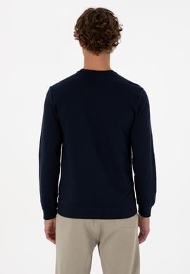 Erkek Regular Fit Bisiklet Yaka Lacivert İnce Sweatshirt - 50313801007