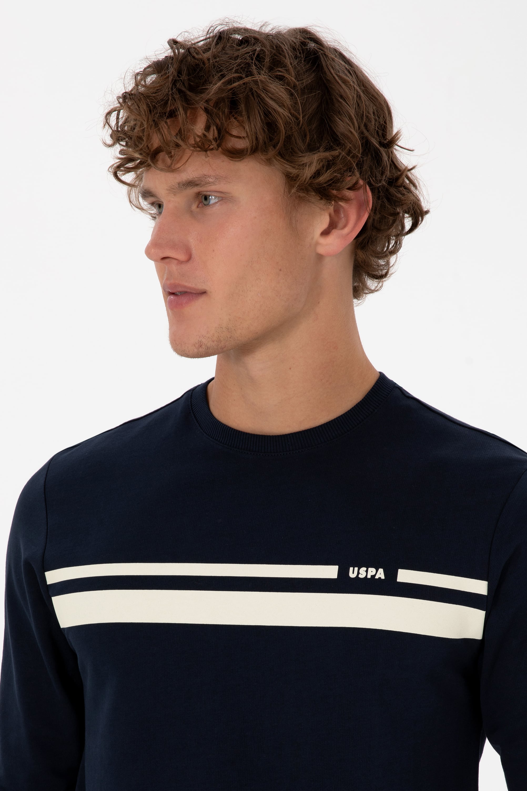 Erkek Regular Fit Bisiklet Yaka Lacivert İnce Sweatshirt - Image 2