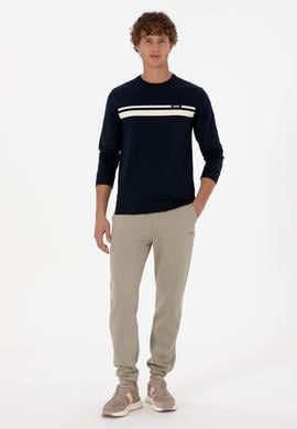 Erkek Regular Fit Bisiklet Yaka Lacivert İnce Sweatshirt - 50313801007