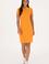 Kadın Turuncu Polo Yaka Mini Boy Örme Elbise