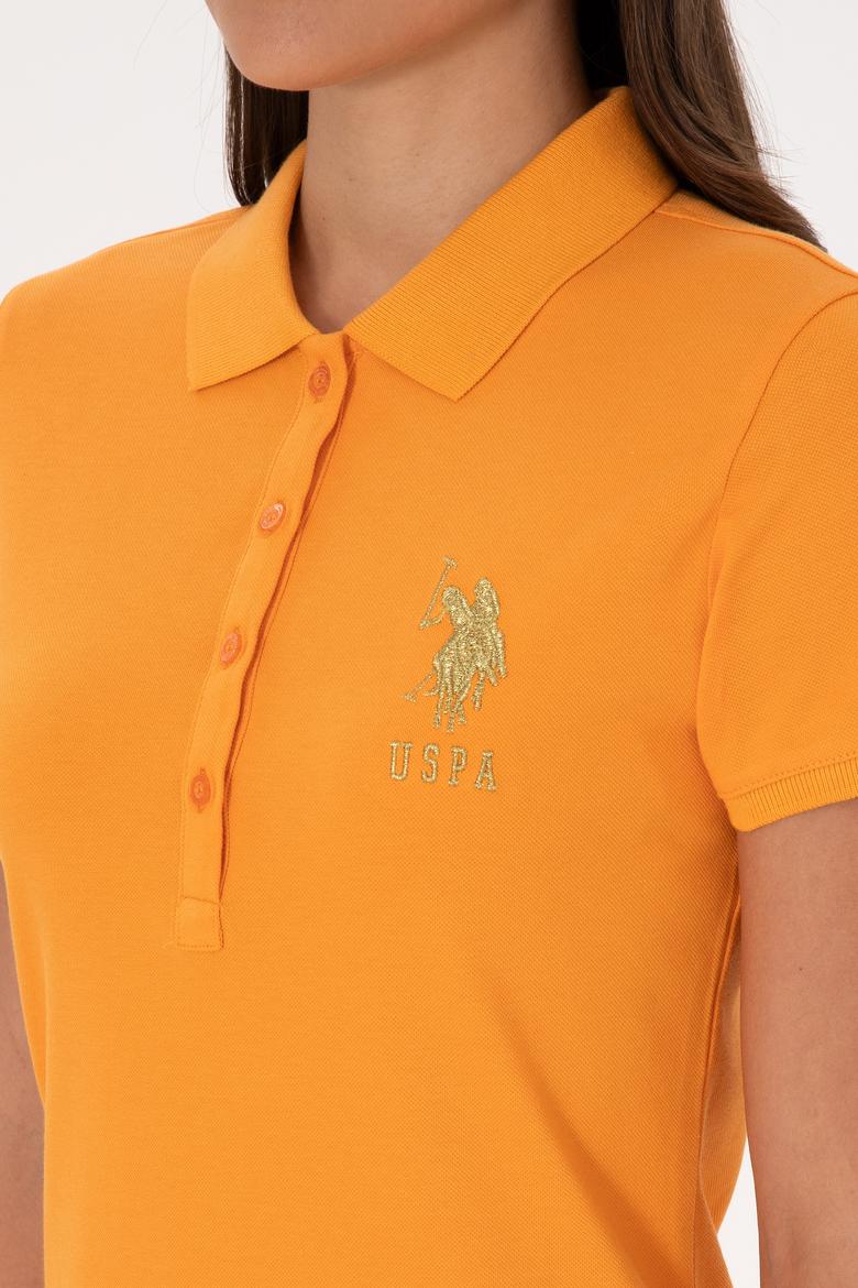 Kadın Turuncu Polo Yaka Mini Boy Örme Elbise - 50297457020