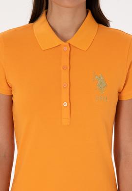 Kadın Turuncu Polo Yaka Mini Boy Örme Elbise - 50297457020