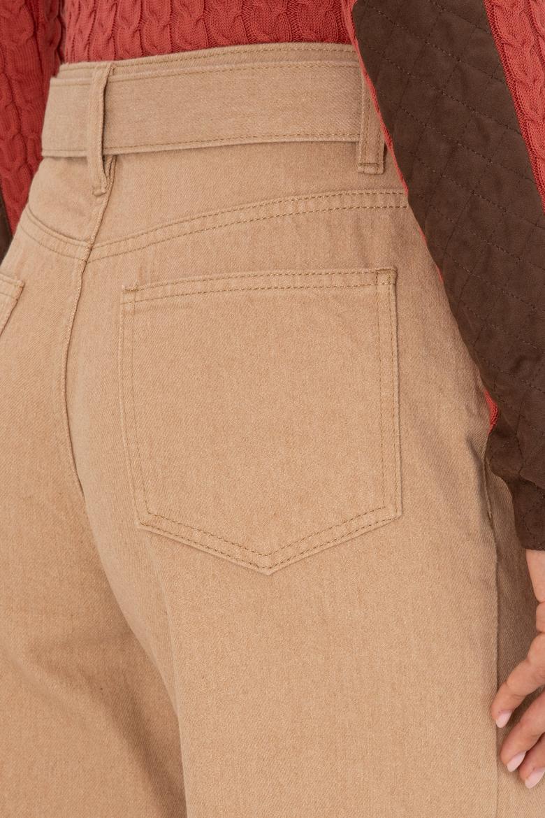 Kadın Camel Loose Fit Jean Pantolon - 50308367014