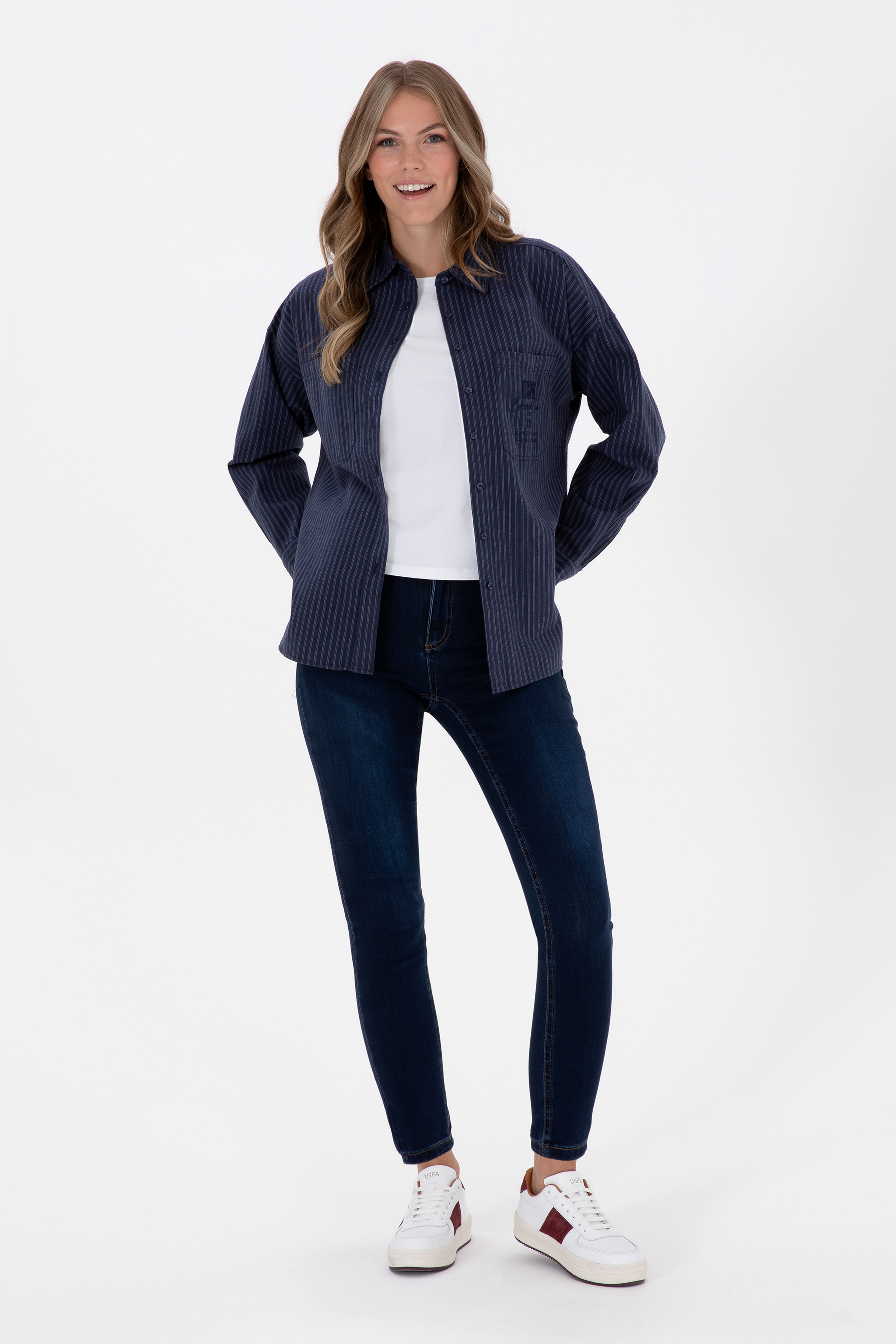 Kadın Koyu Mavi Skinny Fit Jean Pantolon - Image 1