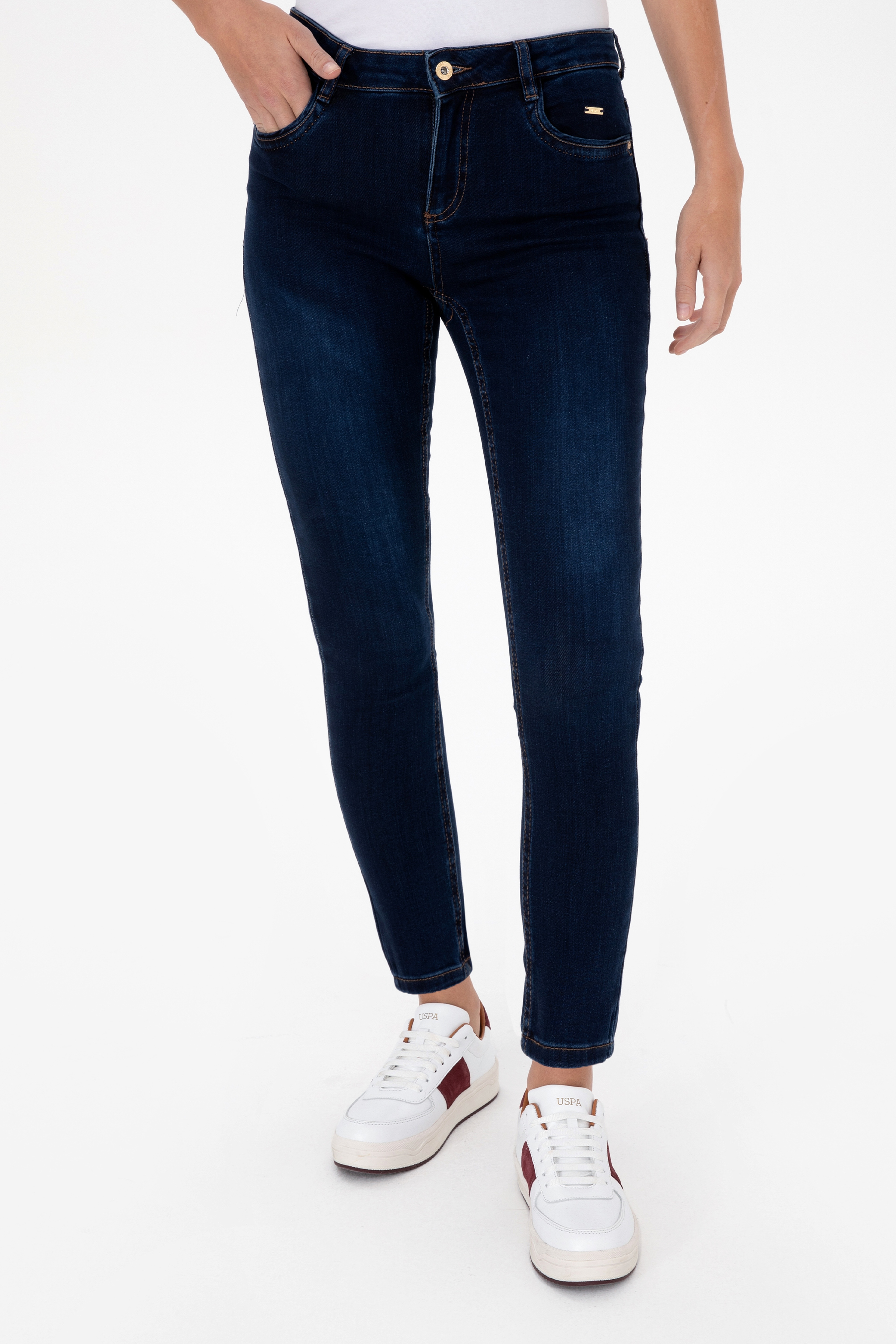 Kadın Koyu Mavi Skinny Fit Jean Pantolon - Image 2