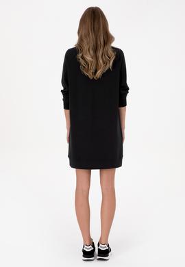Kadın Siyah Modal Karışımlı Mini Boy Bisiklet Yaka Örme Elbise - 50313438013