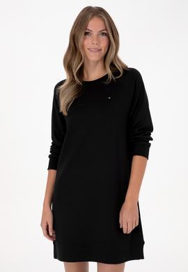 Kadın Siyah Modal Karışımlı Mini Boy Bisiklet Yaka Örme Elbise - 50313438013