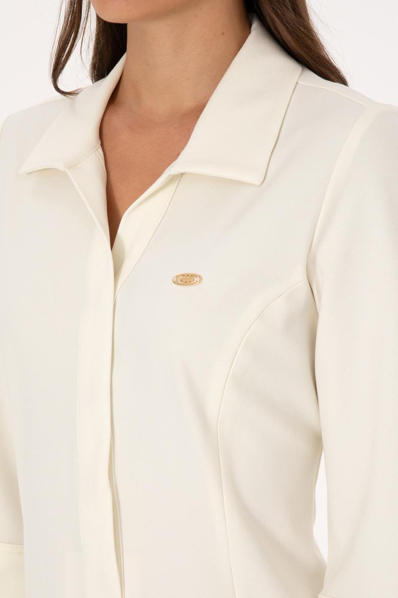 Kadın Beyaz Dokuma Elbise - 50308612010