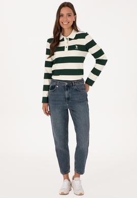 Kadın Yeşil Mom High Waist Fit Jean Pantolon - 50308815013