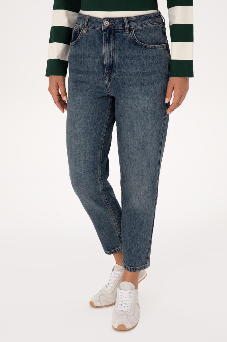 Kadın Yeşil Mom High Waist Fit Jean Pantolon