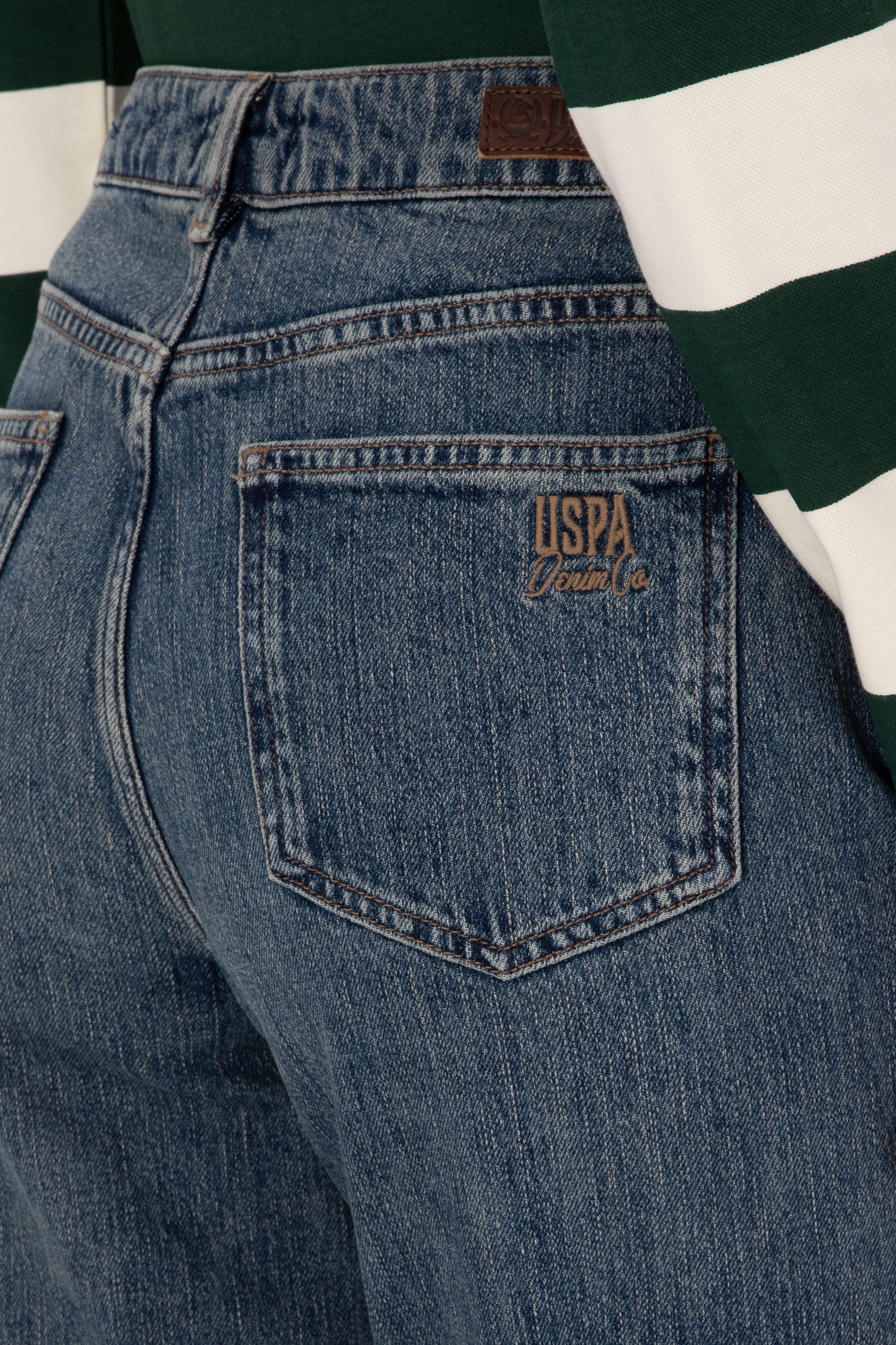 Kadın Yeşil Mom High Waist Fit Jean Pantolon - Image 6