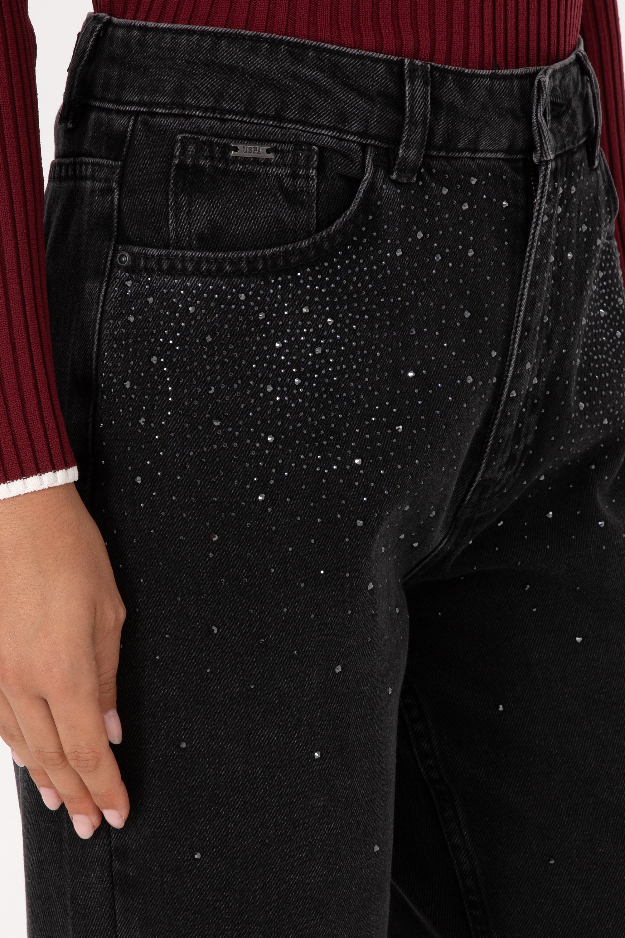 Kadın Siyah Straight Fit Jean Pantolon - Image 5