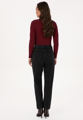 Kadın Siyah Straight Fit Jean Pantolon - 50310188006