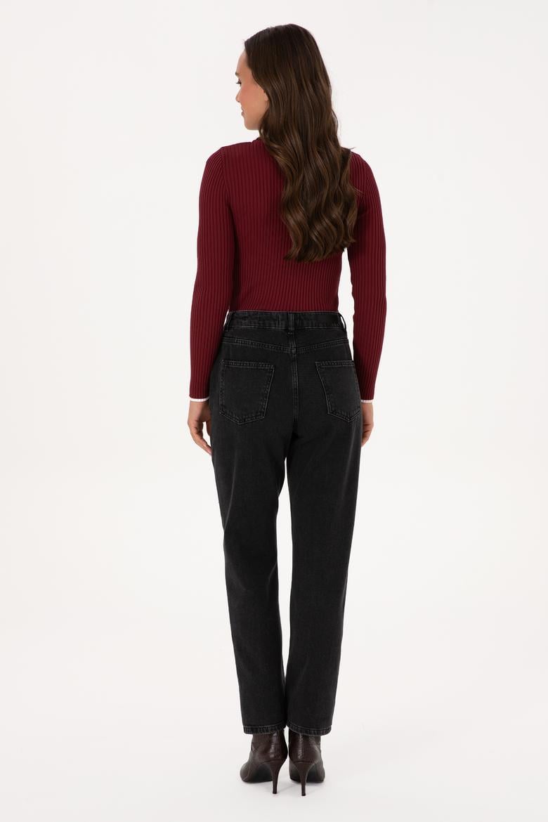 Kadın Siyah Straight Fit Jean Pantolon - 50310188006