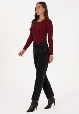 Kadın Siyah Straight Fit Jean Pantolon - 50310188006