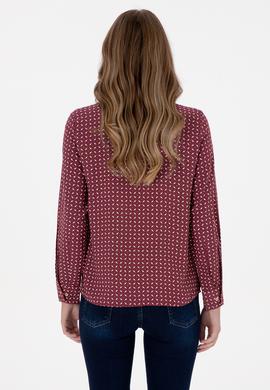 Kadın Bordo Uzun Kollu Gömlek - 50315561006