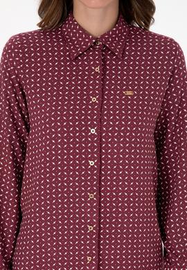 Kadın Bordo Uzun Kollu Gömlek - 50315561006