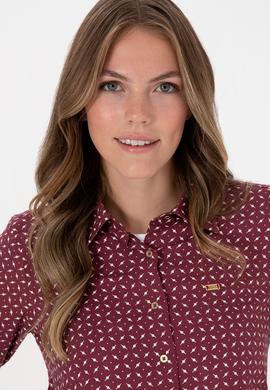 Kadın Bordo Uzun Kollu Gömlek - 50315561006