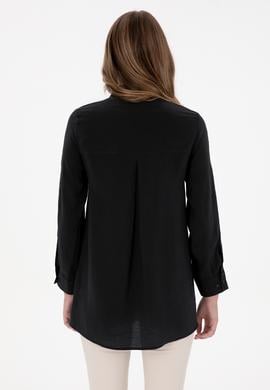 Kadın Siyah Uzun Kollu Gömlek - 50309037020