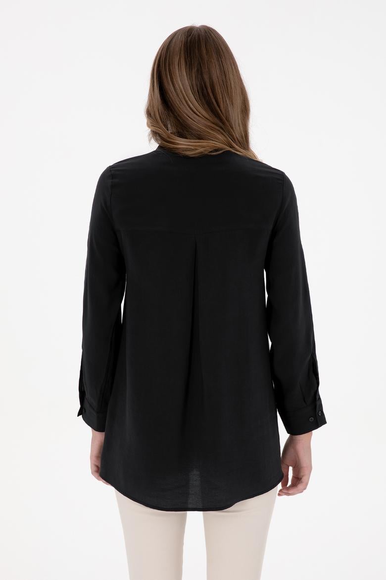 Kadın Siyah Uzun Kollu Gömlek - 50309037020