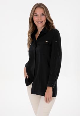 Kadın Siyah Uzun Kollu Gömlek - 50309037020