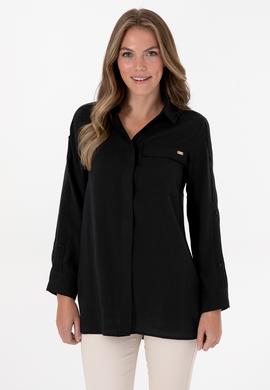 Kadın Siyah Uzun Kollu Gömlek - 50309037020
