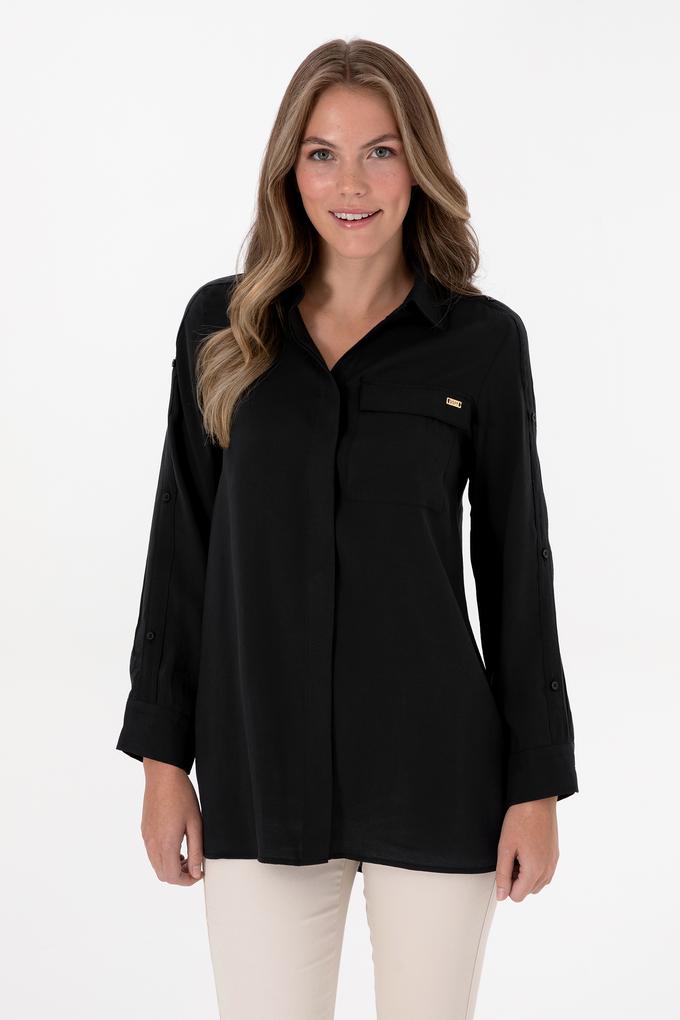 Kadın Siyah Uzun Kollu Gömlek