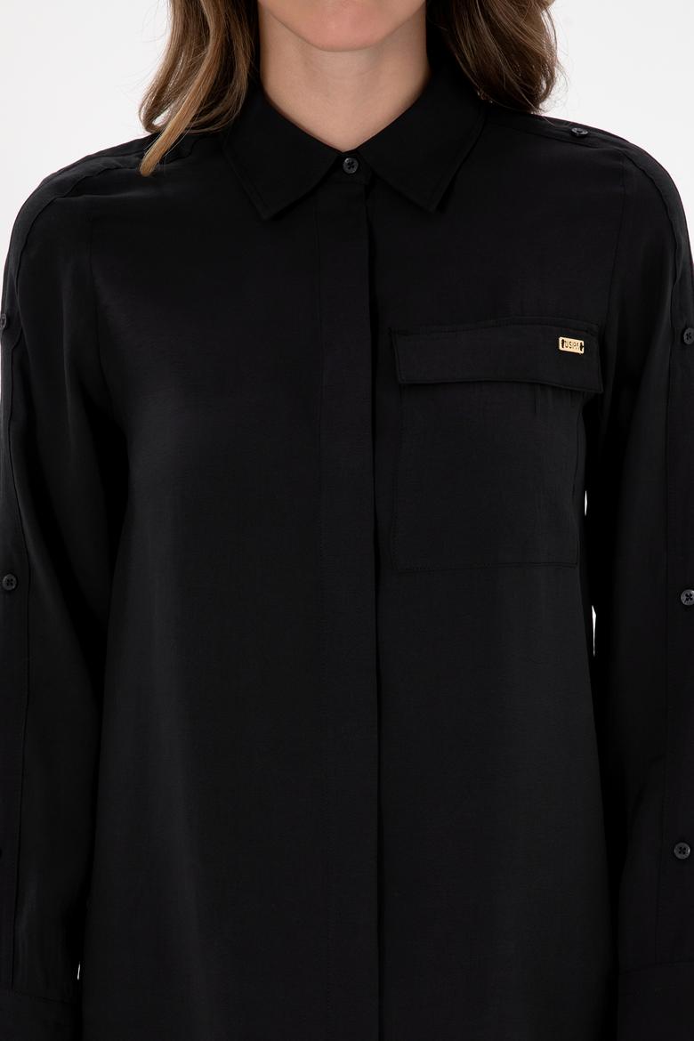 Kadın Siyah Uzun Kollu Gömlek - 50309037020