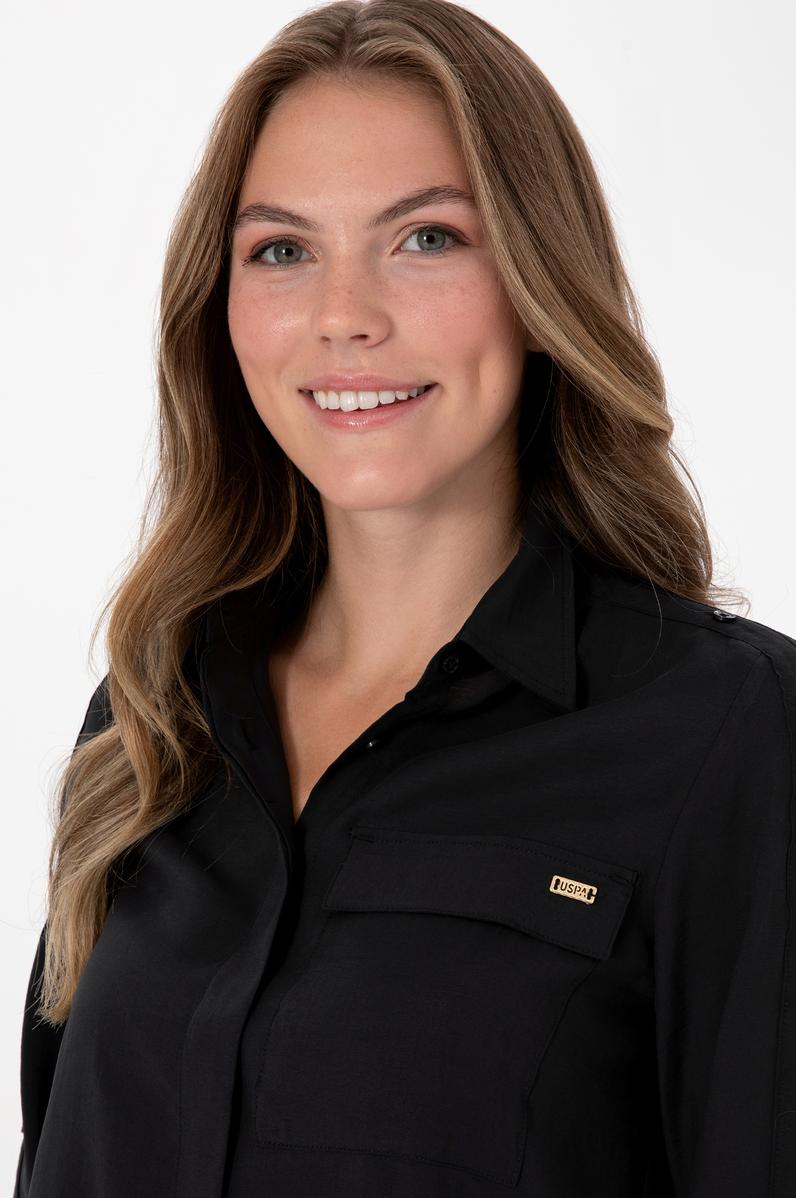 Kadın Siyah Uzun Kollu Gömlek