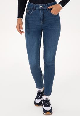 Kadın Koyu Mavi Skinny High Waist Fit Jean Pantolon - 50317616001