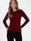 Kadın Bordo Bisiklet Yaka Basic Kazak