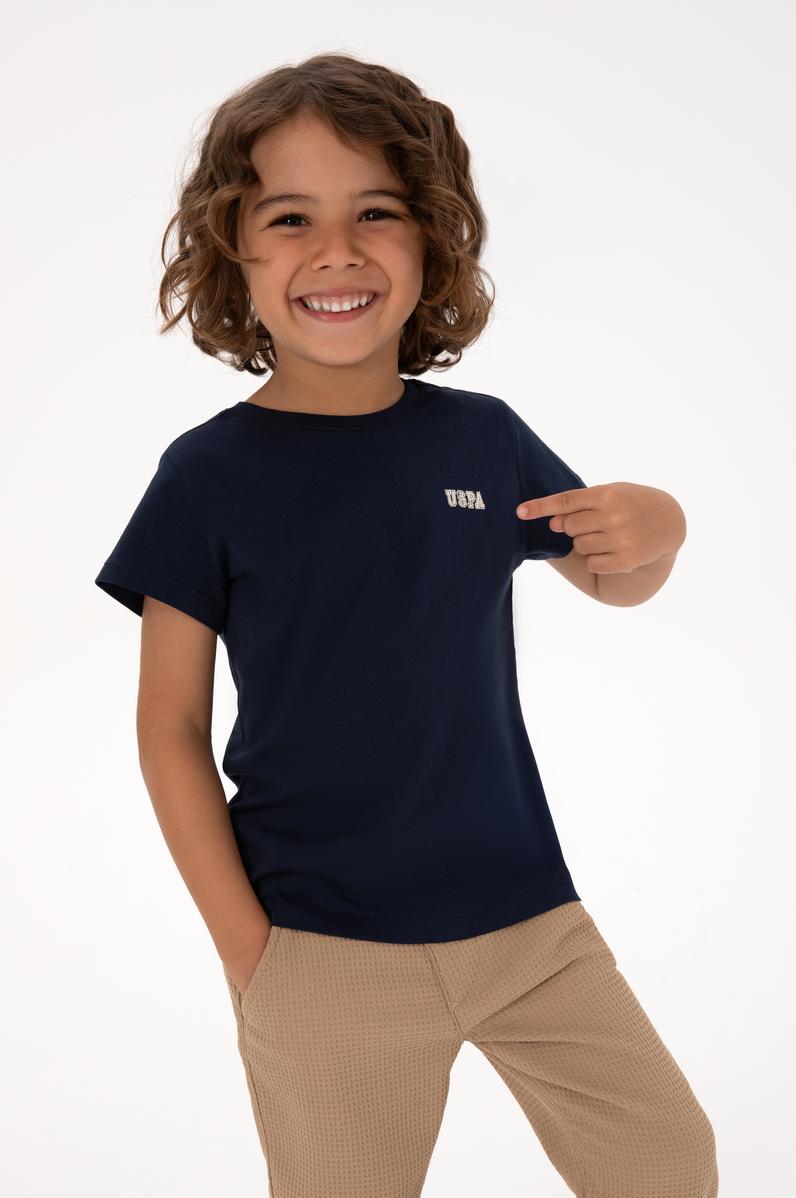 Erkek Çocuk Lacivert Bisiklet Yaka Tişört