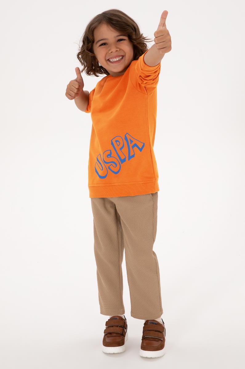 Erkek Çocuk Bakır Bisiklet Yaka Basic Sweatshirt