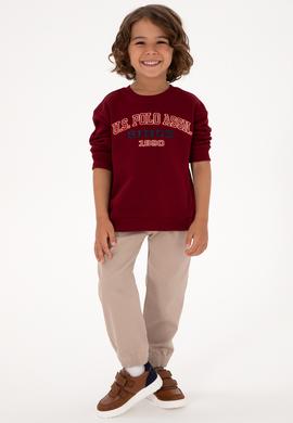 Erkek Çocuk Bordo Bisiklet Yaka Sweatshirt - 50313843056