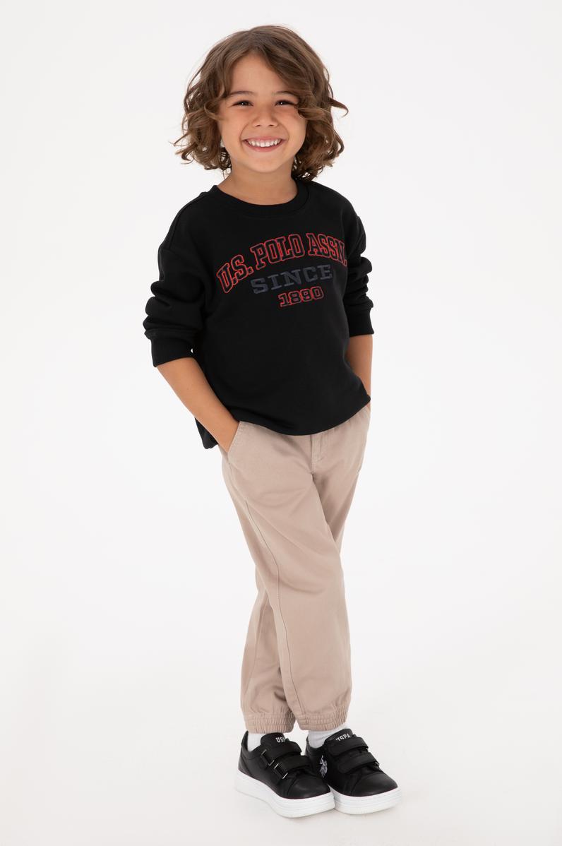 Erkek Çocuk Siyah Bisiklet Yaka Sweatshirt