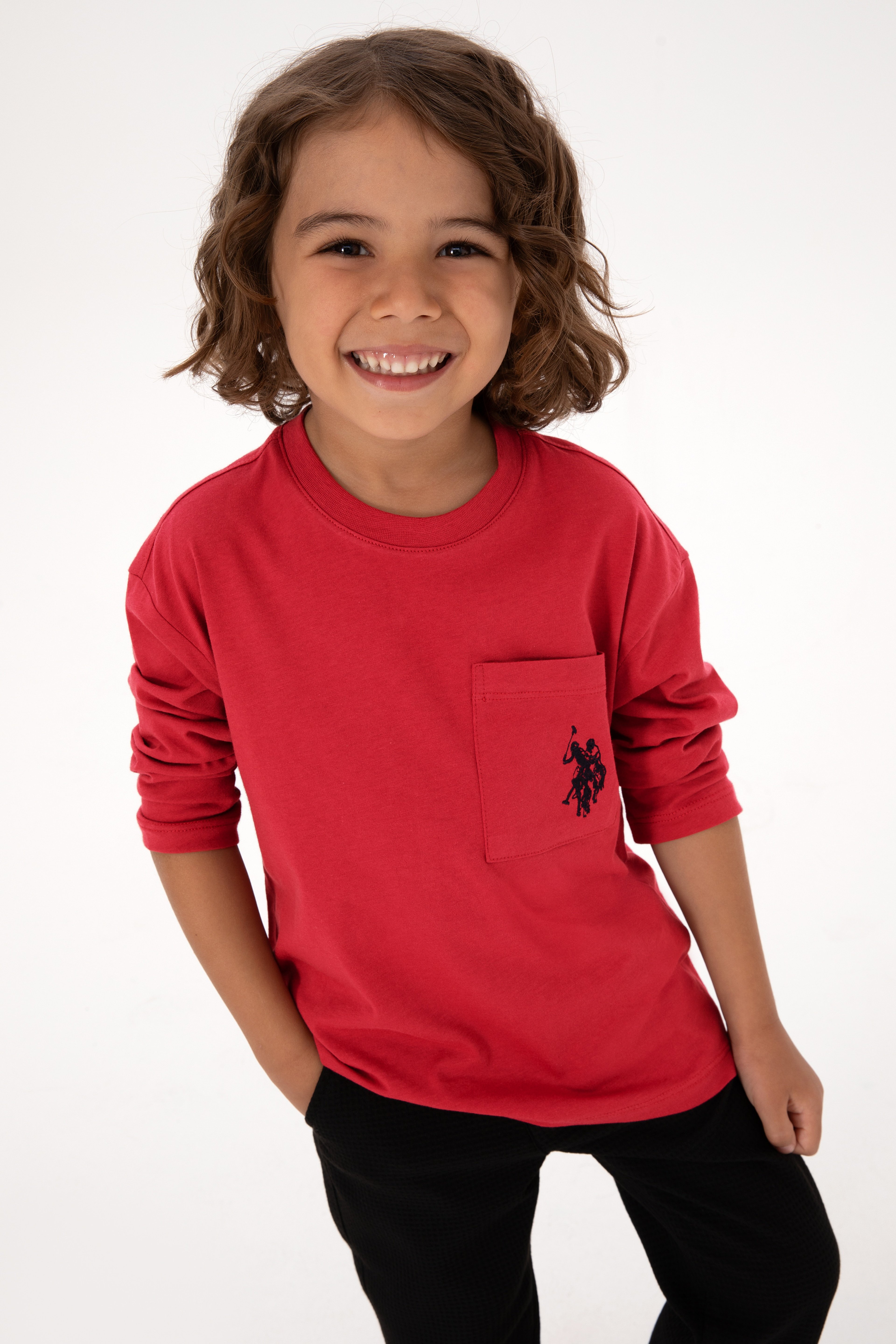 Erkek Çocuk Fuşya Bisiklet Yaka Sweatshirt