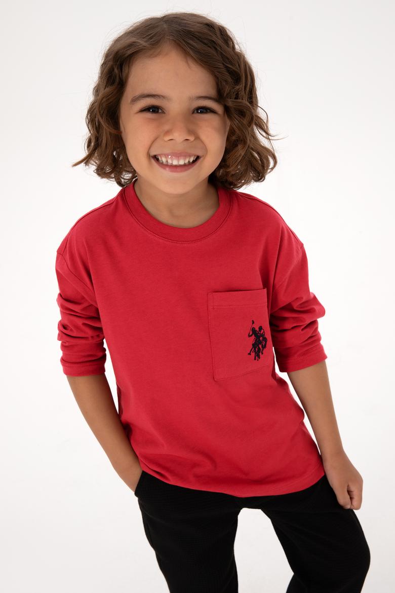 Erkek Çocuk Fuşya Bisiklet Yaka Sweatshirt