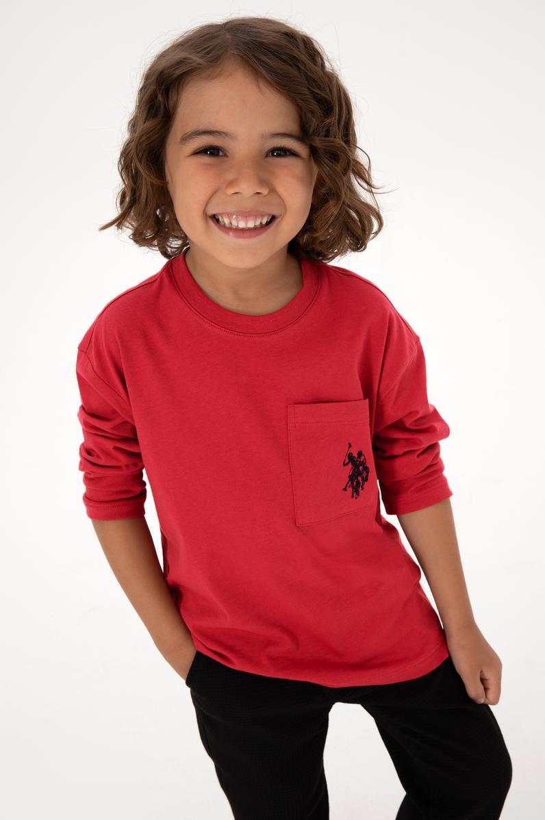 Erkek Çocuk Fuşya Bisiklet Yaka Sweatshirt