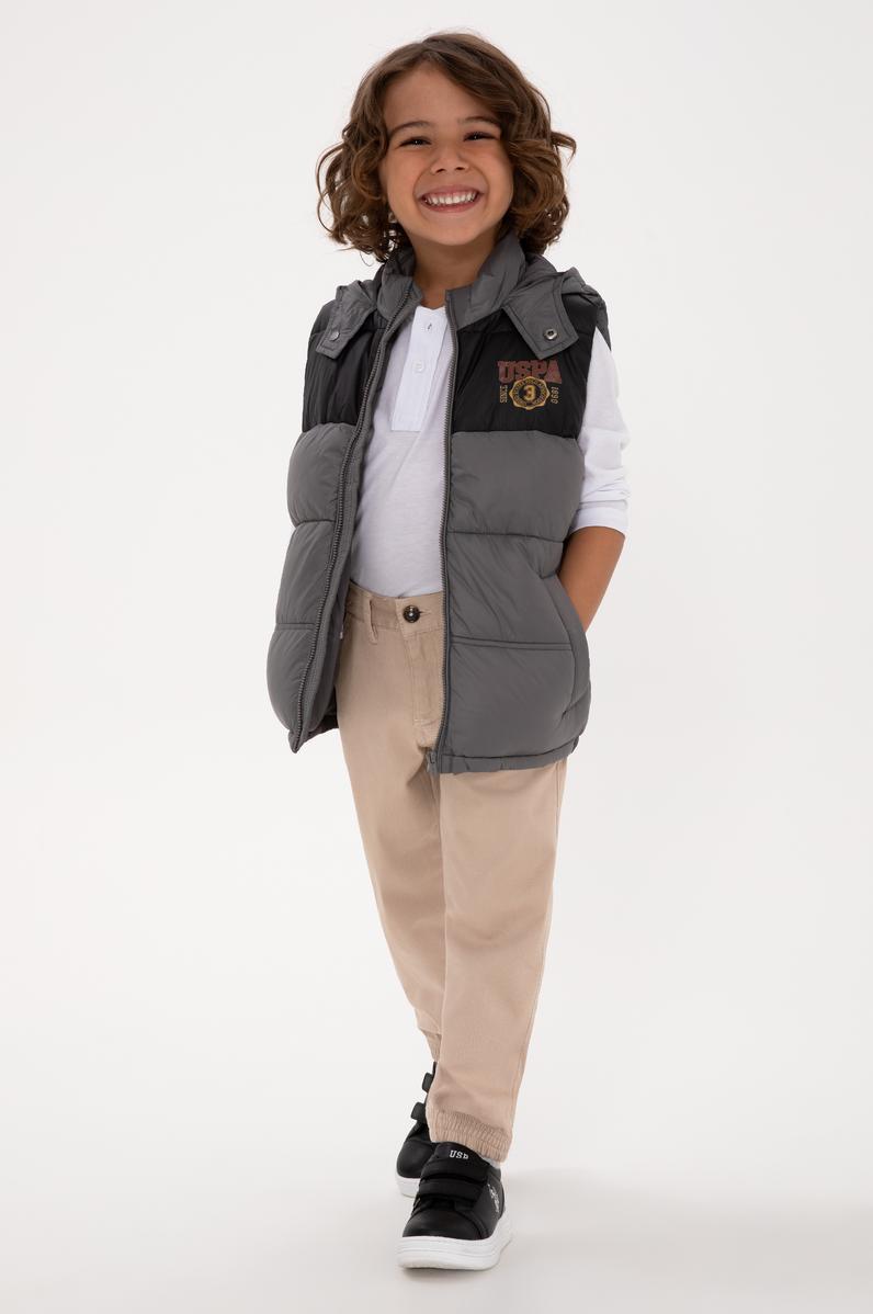 Erkek Çocuk Koyu Bej Kanvas Pantolon