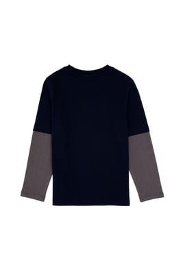 Erkek Çocuk Lacivert Bisiklet Yaka Basic Sweatshirt - 50313996016